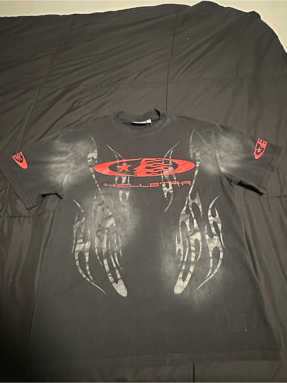 HELLSTAR Black Short-Sleeve Graphic Tee with Red Logo